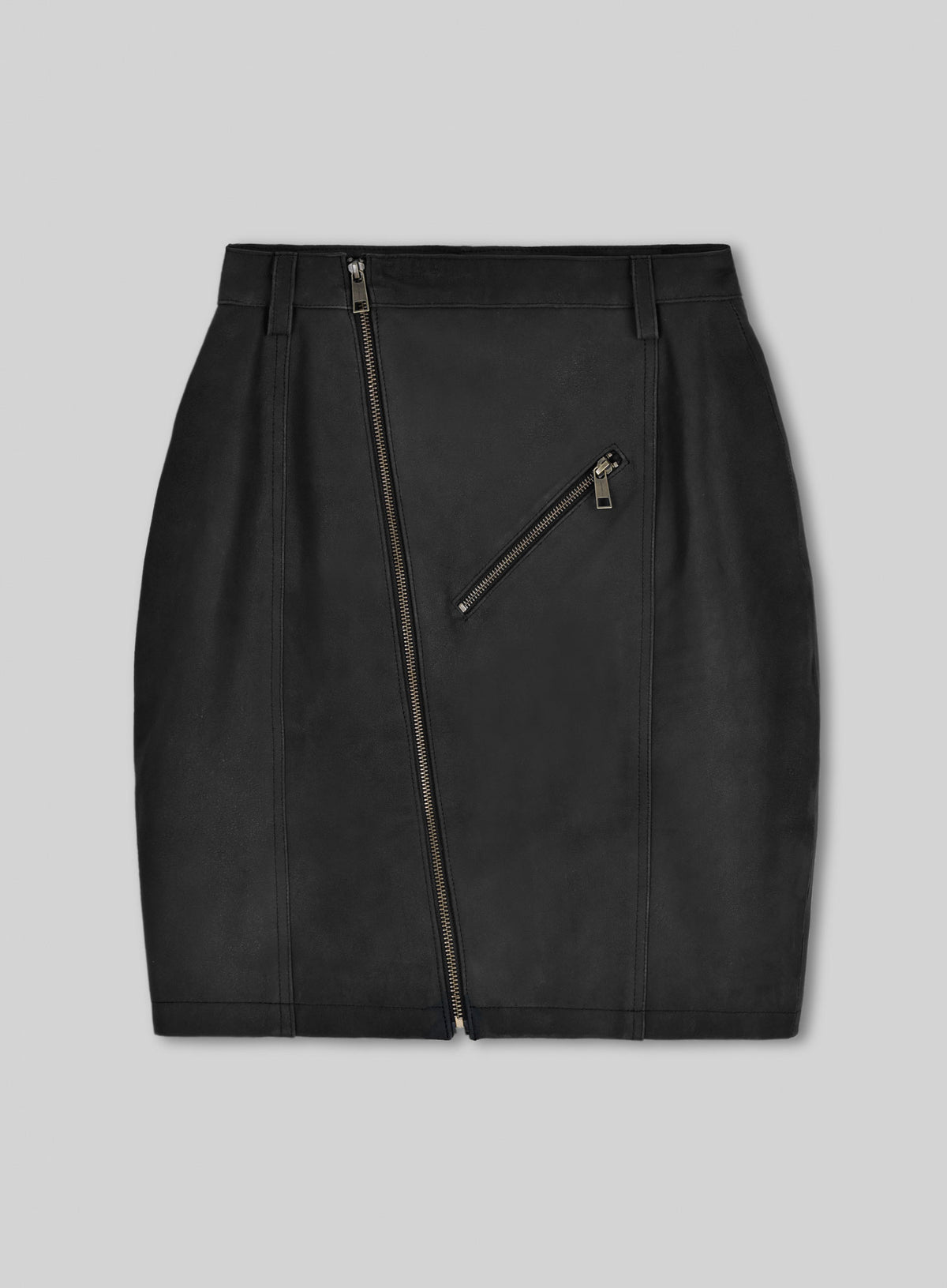 Distressed Black Stylish Leather Skirt #148