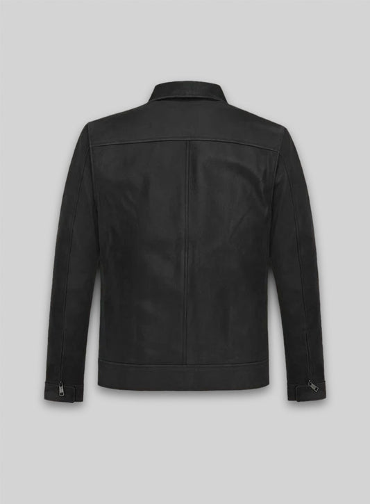 Distressed Black Jason Bateman Leather Jacket