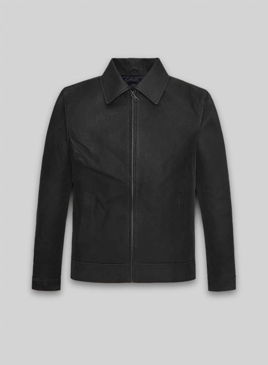 Distressed Black Jason Bateman Leather Jacket