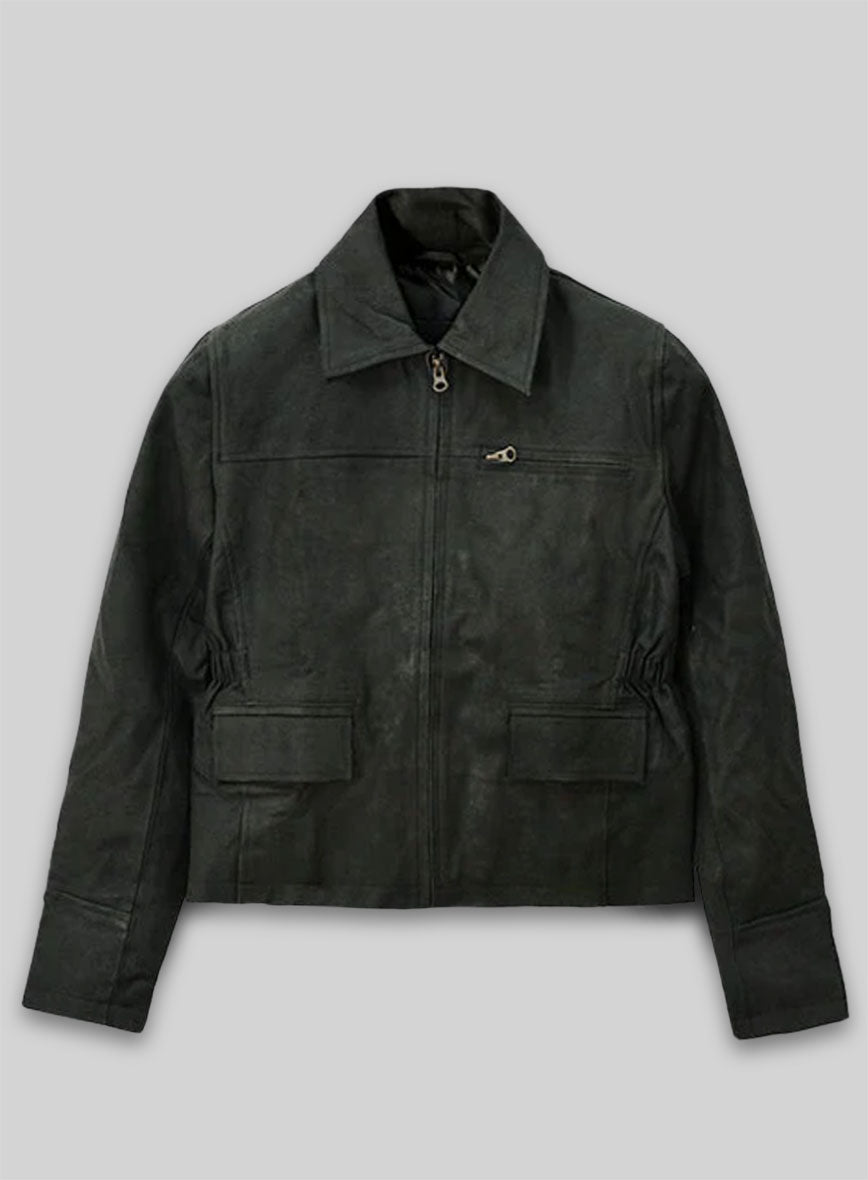 Distressed Black Katniss Hunger Games Leather Jacket - 42 Female