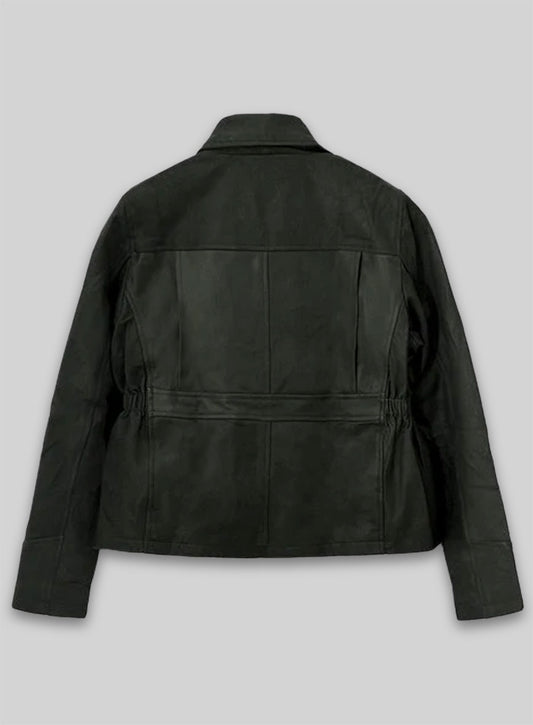 Distressed Black Katniss Hunger Games Leather Jacket - 42 Female