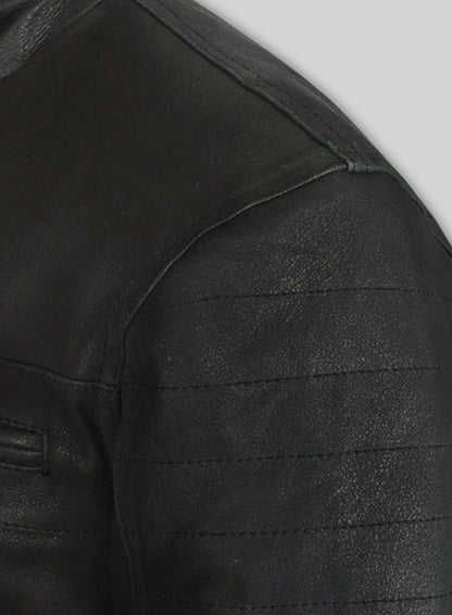 Distressed Black Leather Jacket # 616