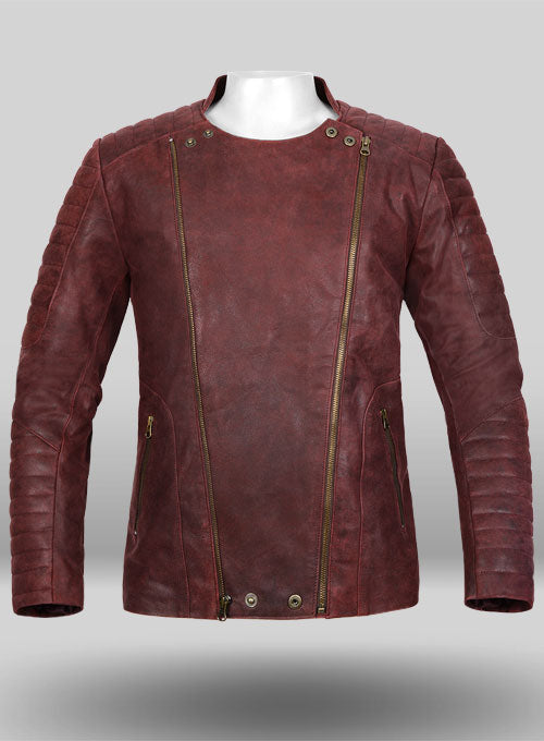 Dark Vintage Red Leather Jacket # 645 - LeatherCult