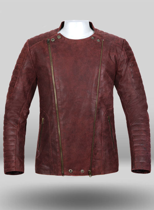 Dark Vintage Red Leather Jacket # 645 – LeatherCult