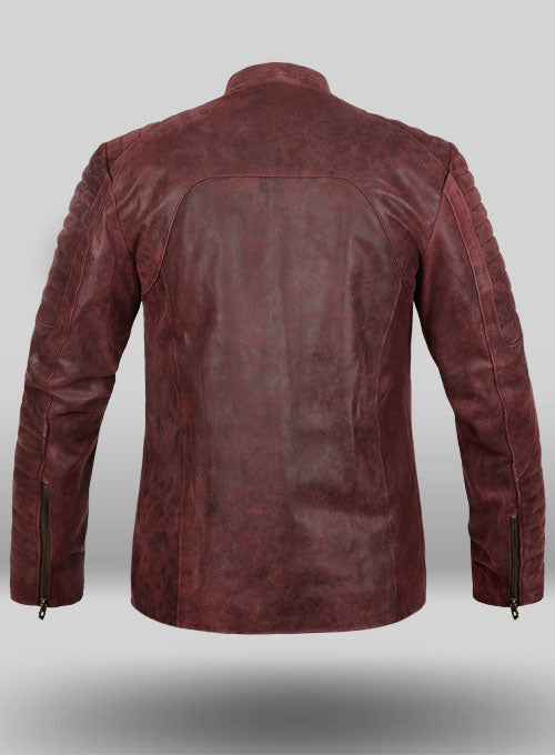 Dark Vintage Red Leather Jacket # 645 - LeatherCult