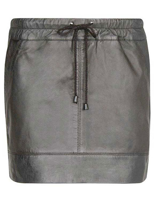 Drawstring Leather Skirt - # 421 - LeatherCult