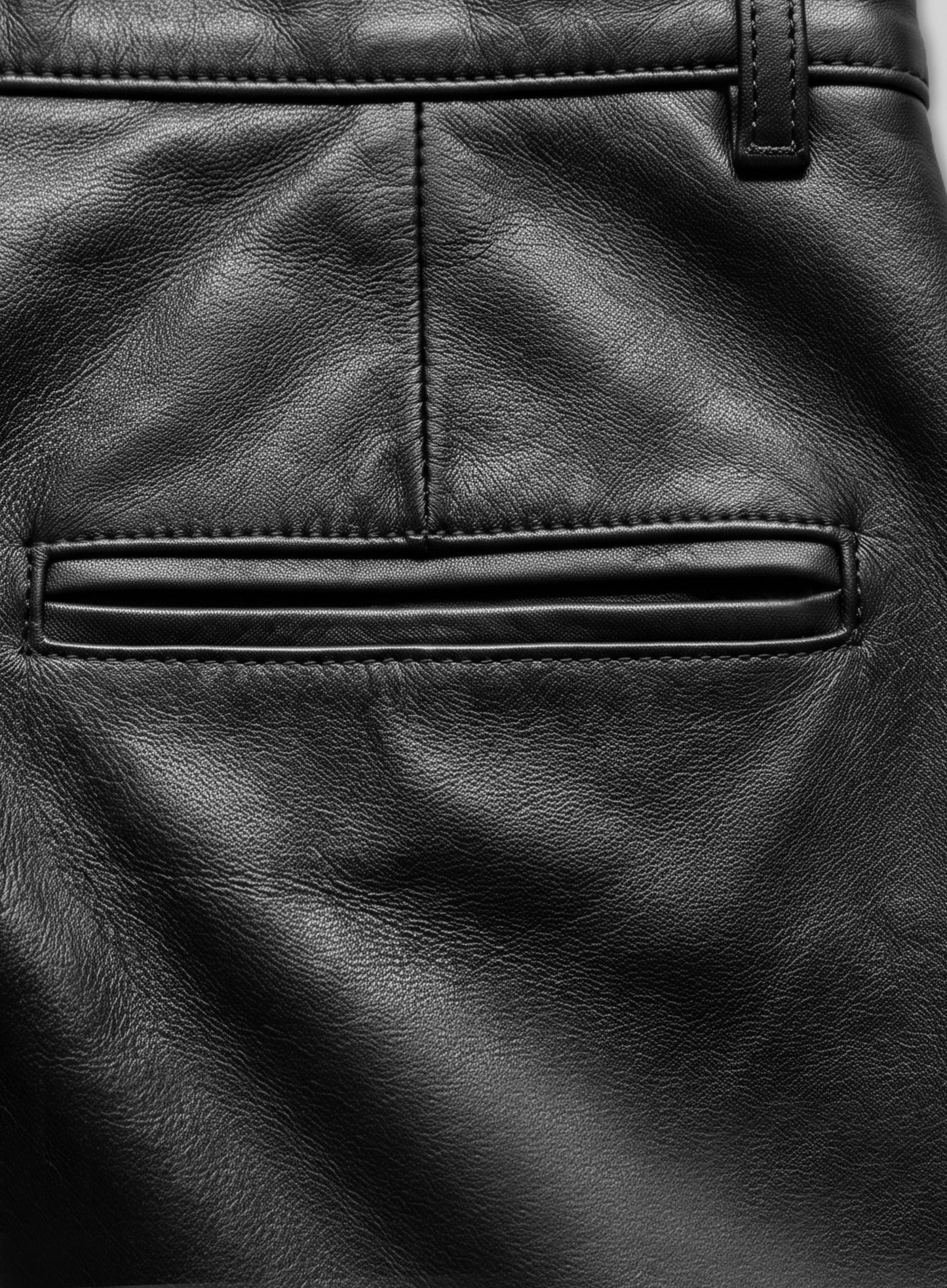 Drawstring Designer Leather Pants