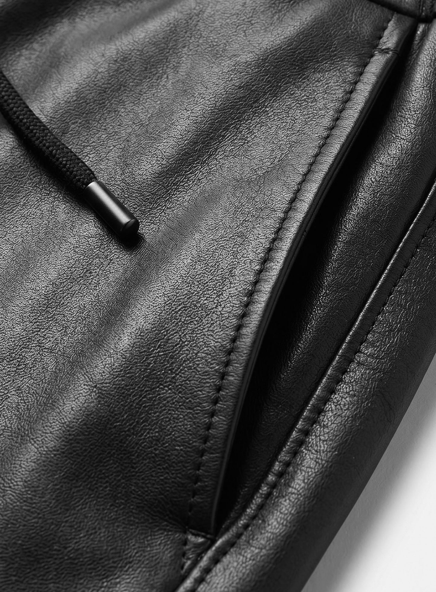 Drawstring Designer Leather Pants