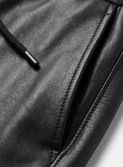 Drawstring Designer Leather Pants