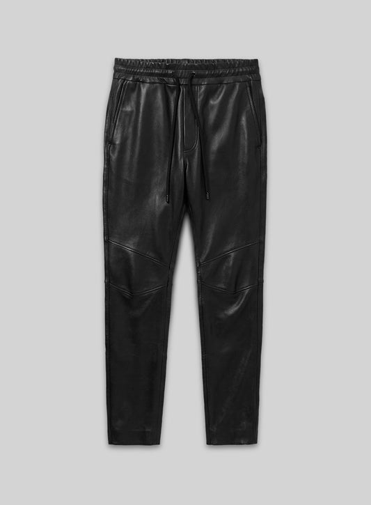 Drawstring Designer Leather Pants
