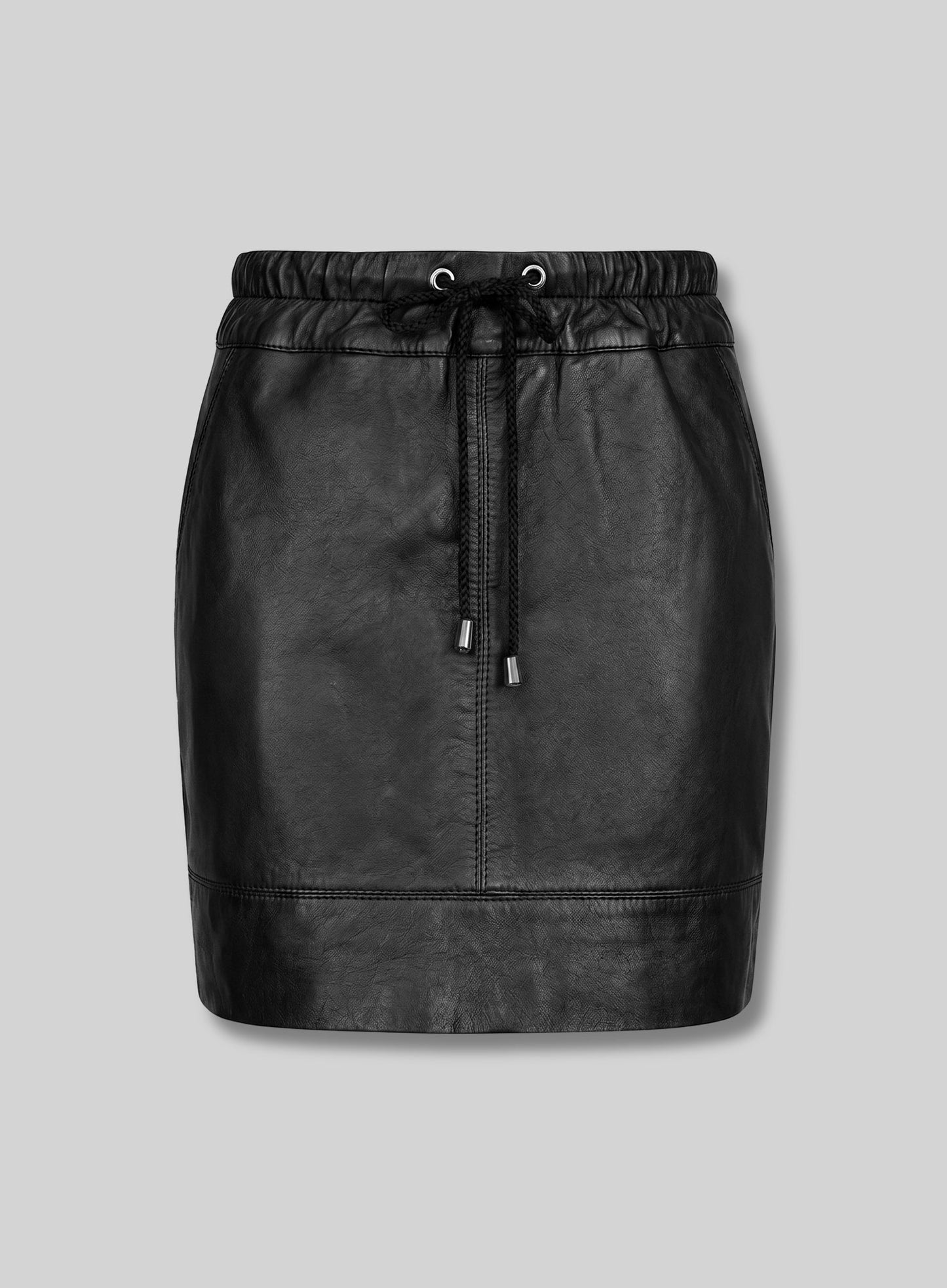 Drawstring Leather Skirt - # 421