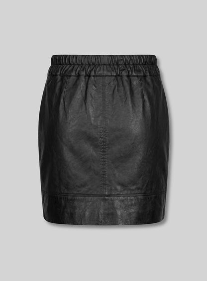 Drawstring Leather Skirt - # 421