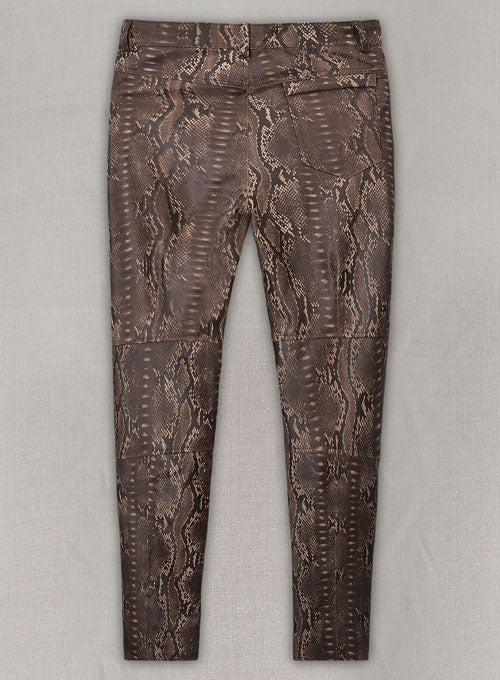 Dark Brown Python Leather Jeans Style #522 – LeatherCult Dark Brown Python Leather Jeans Style #522 – LeatherCult