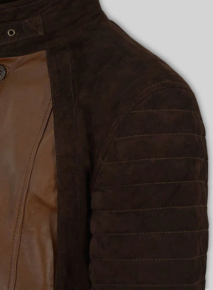 Dark Tan Daniel Radcliff Horns Leather Jacket