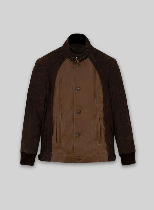 Dark Tan Daniel Radcliff Horns Leather Jacket
