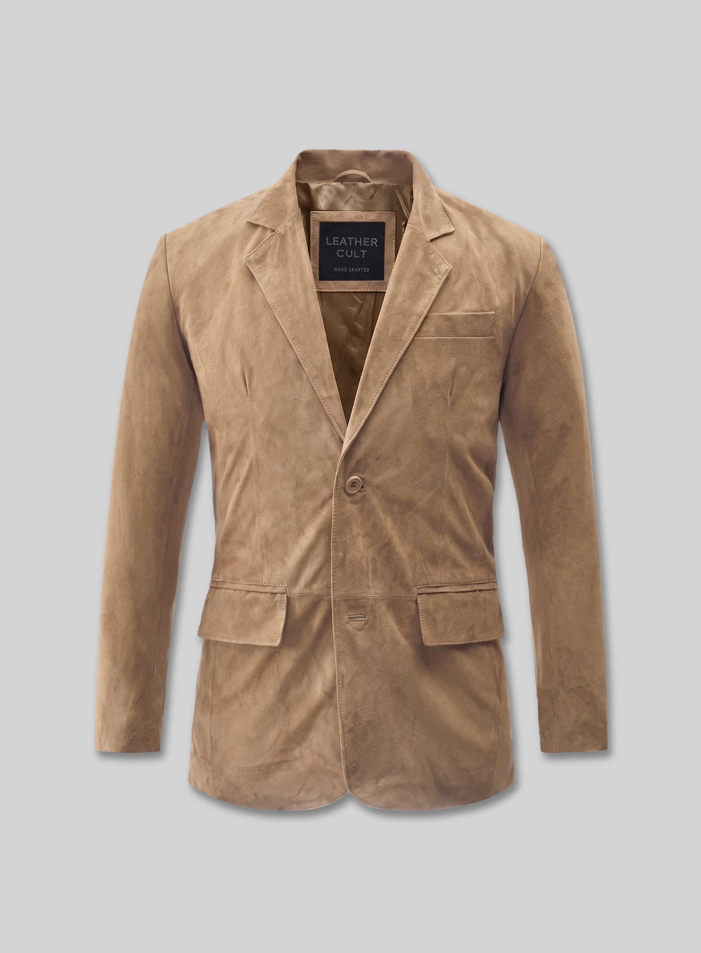 Dusty Beige Suede Leather Suit