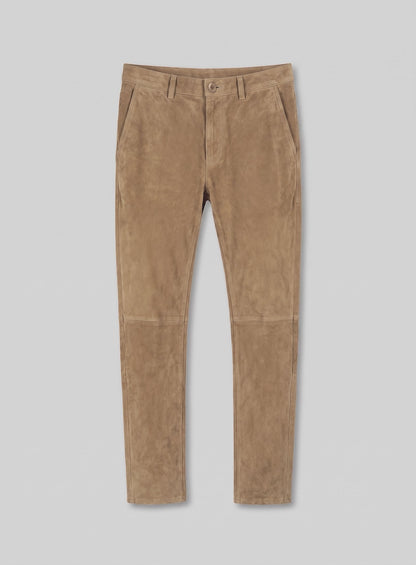 Dusty Beige Suede Leather Suit