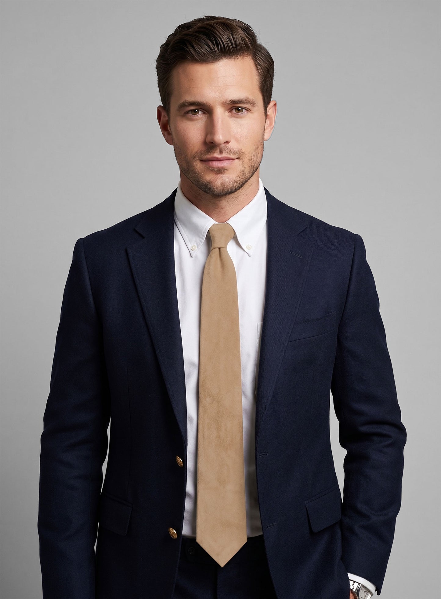 Dusty Beige Suede Tie