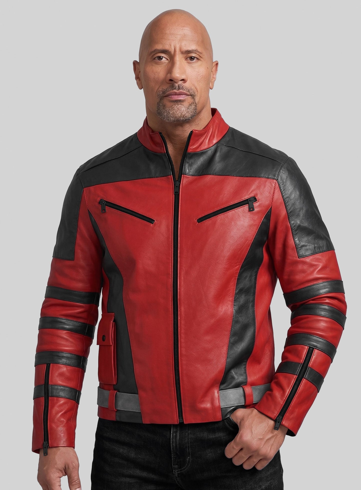 Dwayne Johnson Red One Leather Jacket