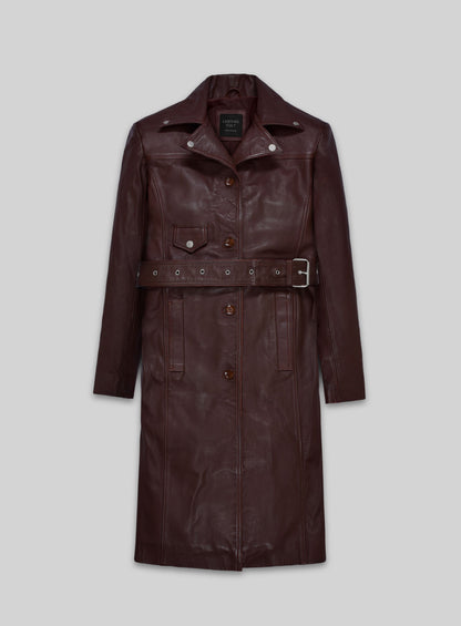 Eiza Gonzalez Leather Trench Coat