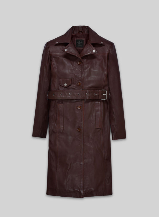 Eiza Gonzalez Leather Trench Coat
