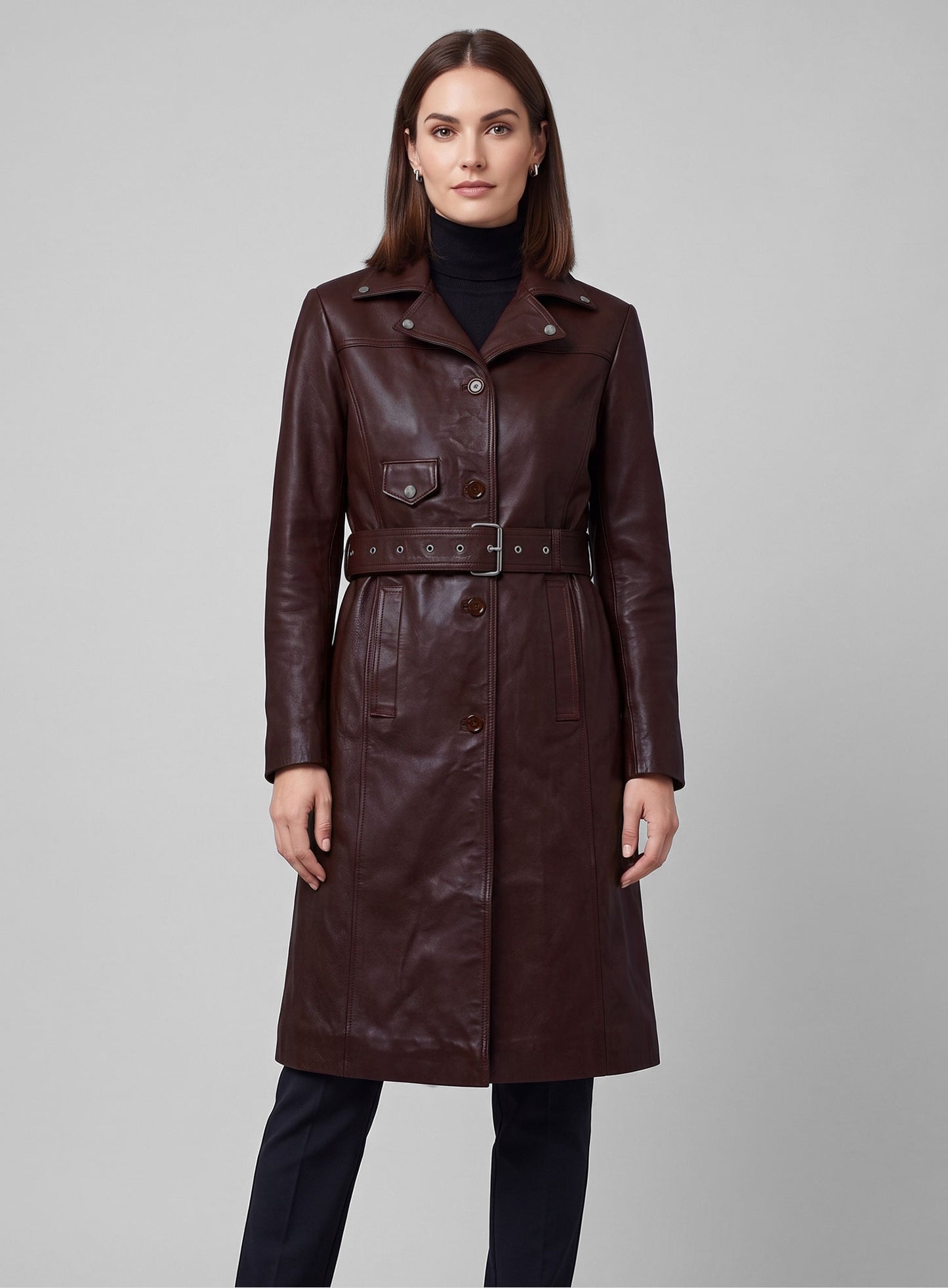 Eiza Gonzalez Leather Trench Coat