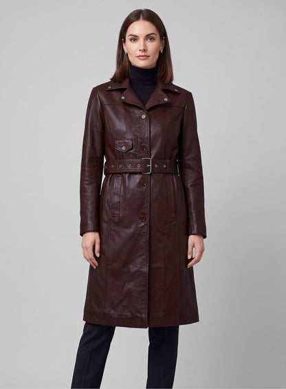 Eiza Gonzalez Leather Trench Coat