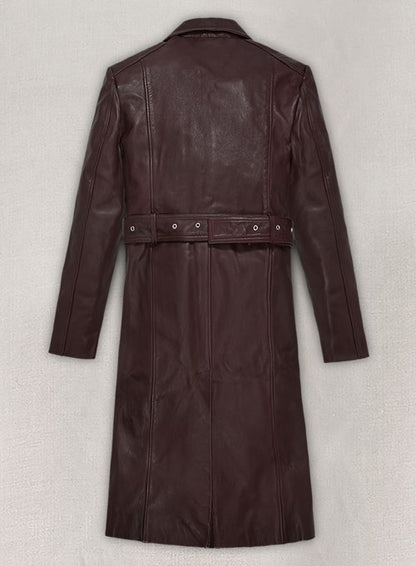 Eiza Gonzalez Leather Trench Coat - LeatherCult