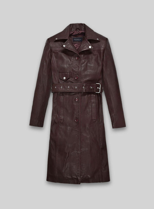 Eiza Gonzalez Leather Trench Coat