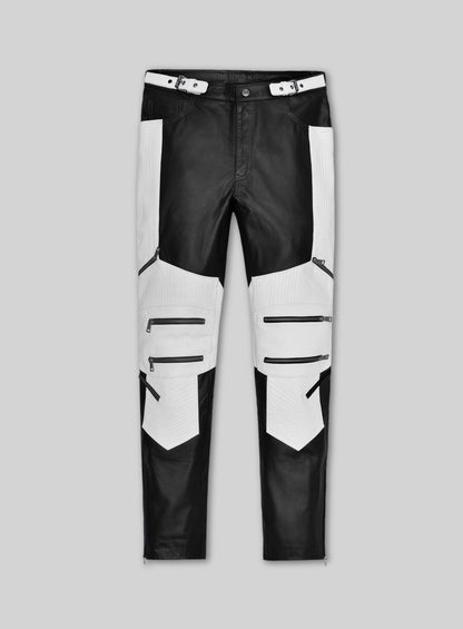Electric Zipper Combination Leather Pants