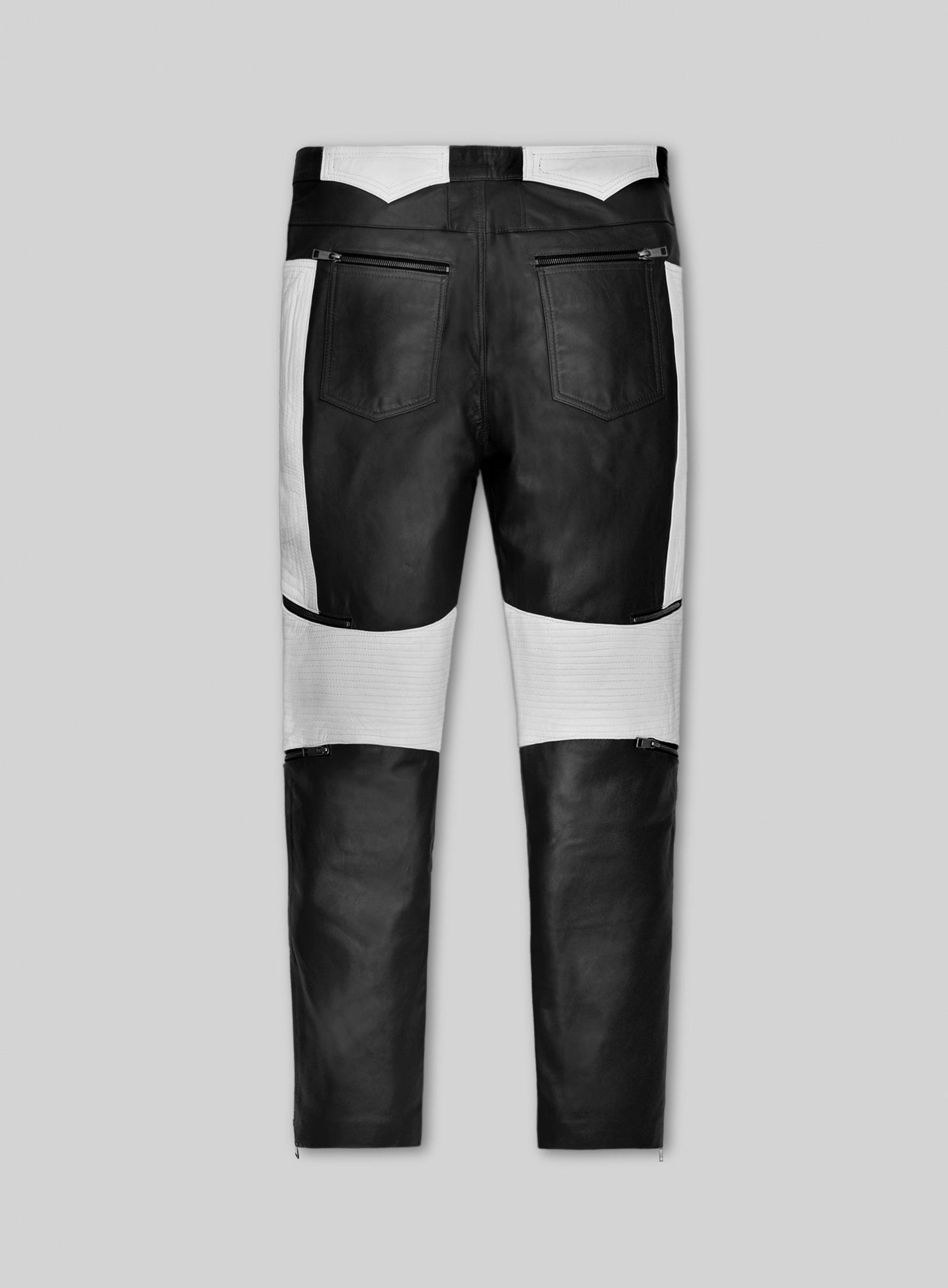 Electric Zipper Combination Leather Pants