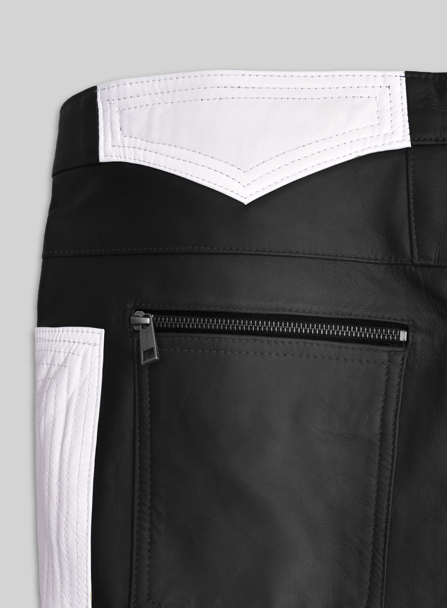 Electric Zipper Combination Leather Pants