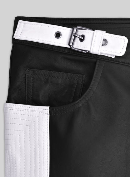 Electric Zipper Combination Leather Pants