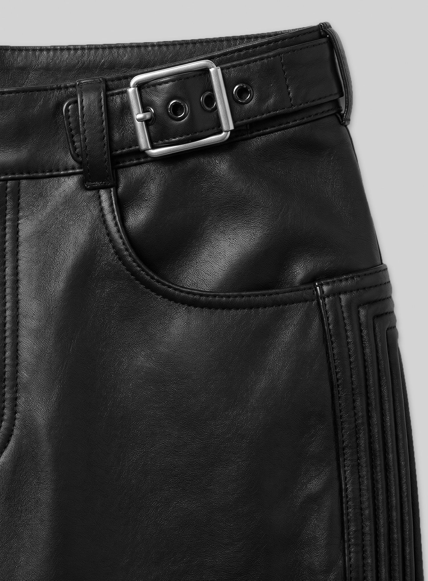 Electric Zipper Mono Leather Pants