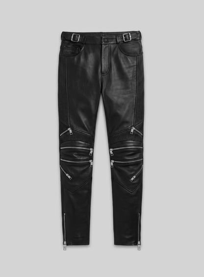 Electric Zipper Mono Leather Pants