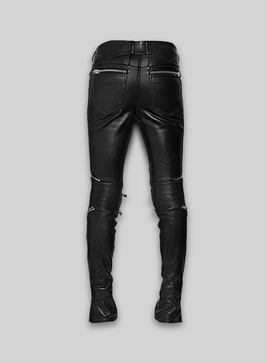 Electric Zipper Mono Leather Pants