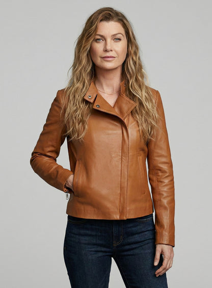 Ellen Pompeo Leather Jacket #1