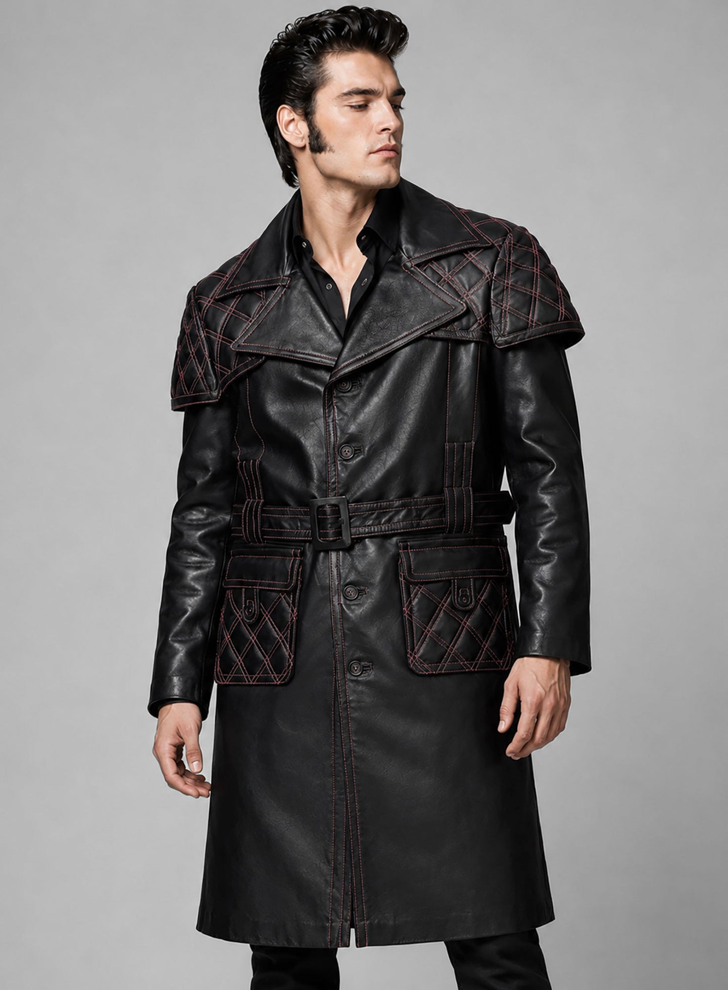 Elvis Presley Leather Long Coat