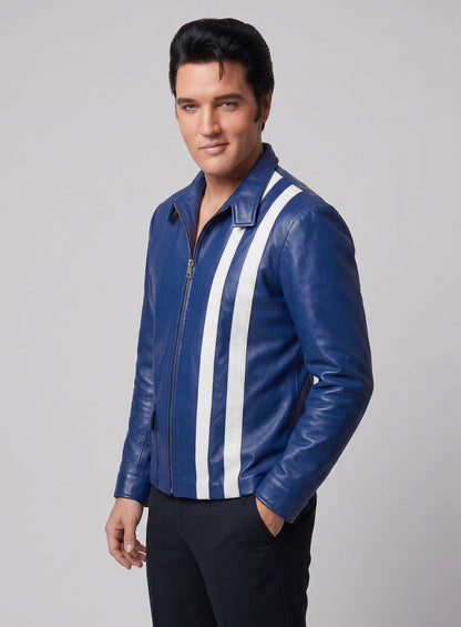 Elvis Presley Speedway Blue Leather Jacket
