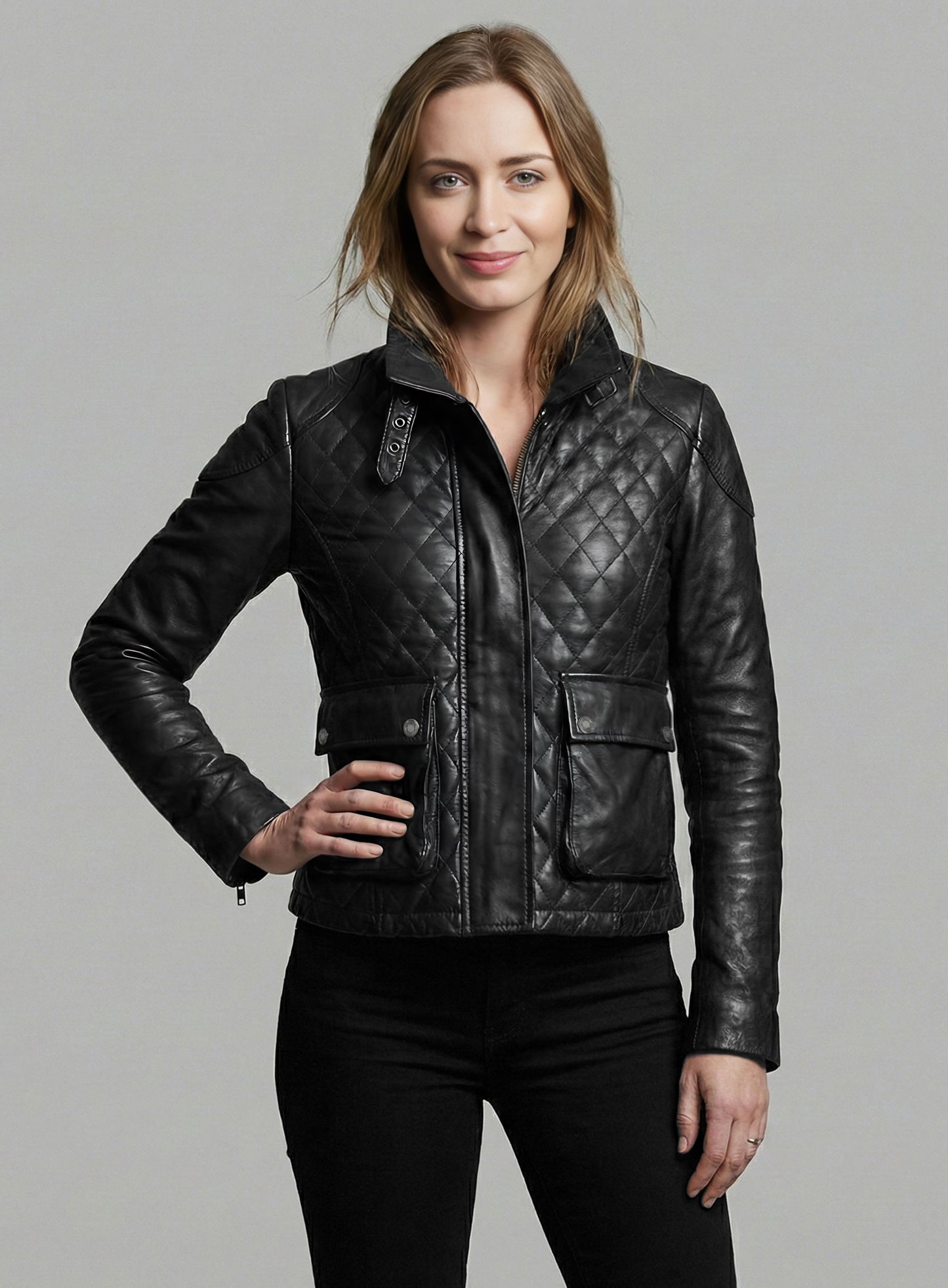 Emily Blunt Leather Jacket