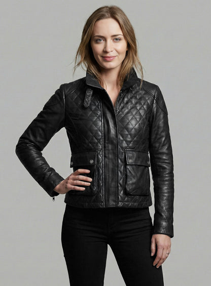 Emily Blunt Leather Jacket