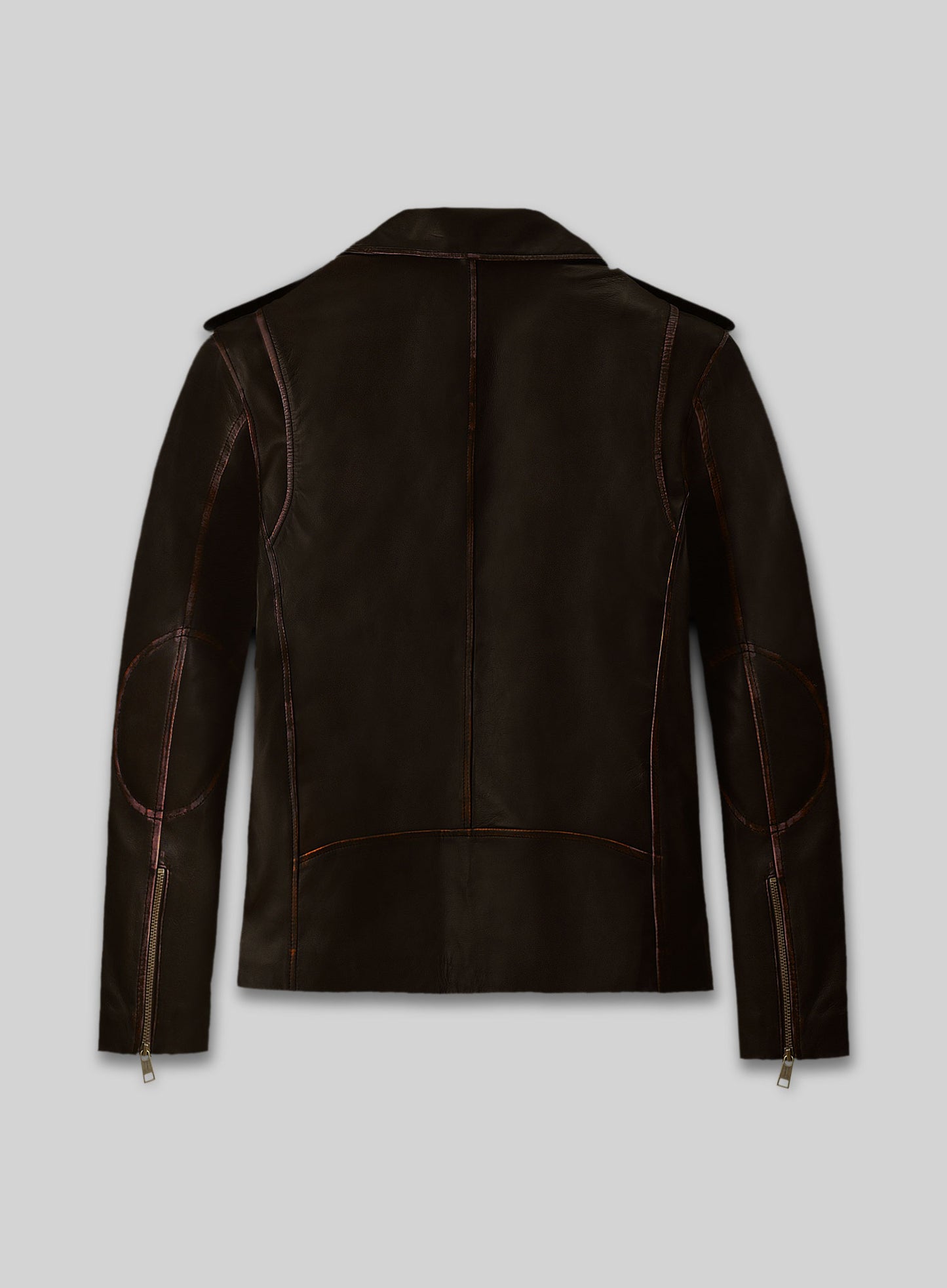 Enforcer Dark Brown Biker Leather Jacket