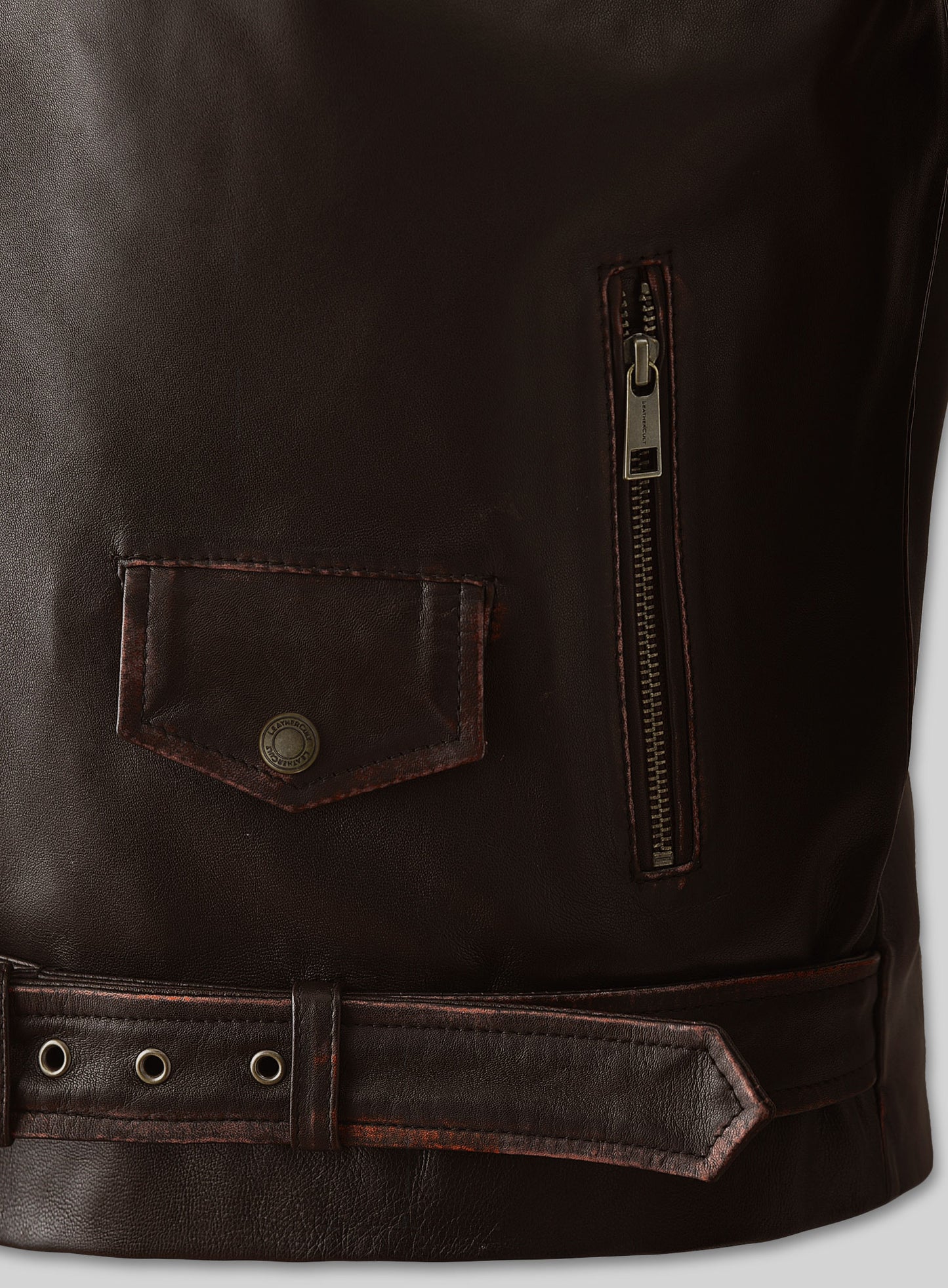 Enforcer Dark Brown Biker Leather Jacket