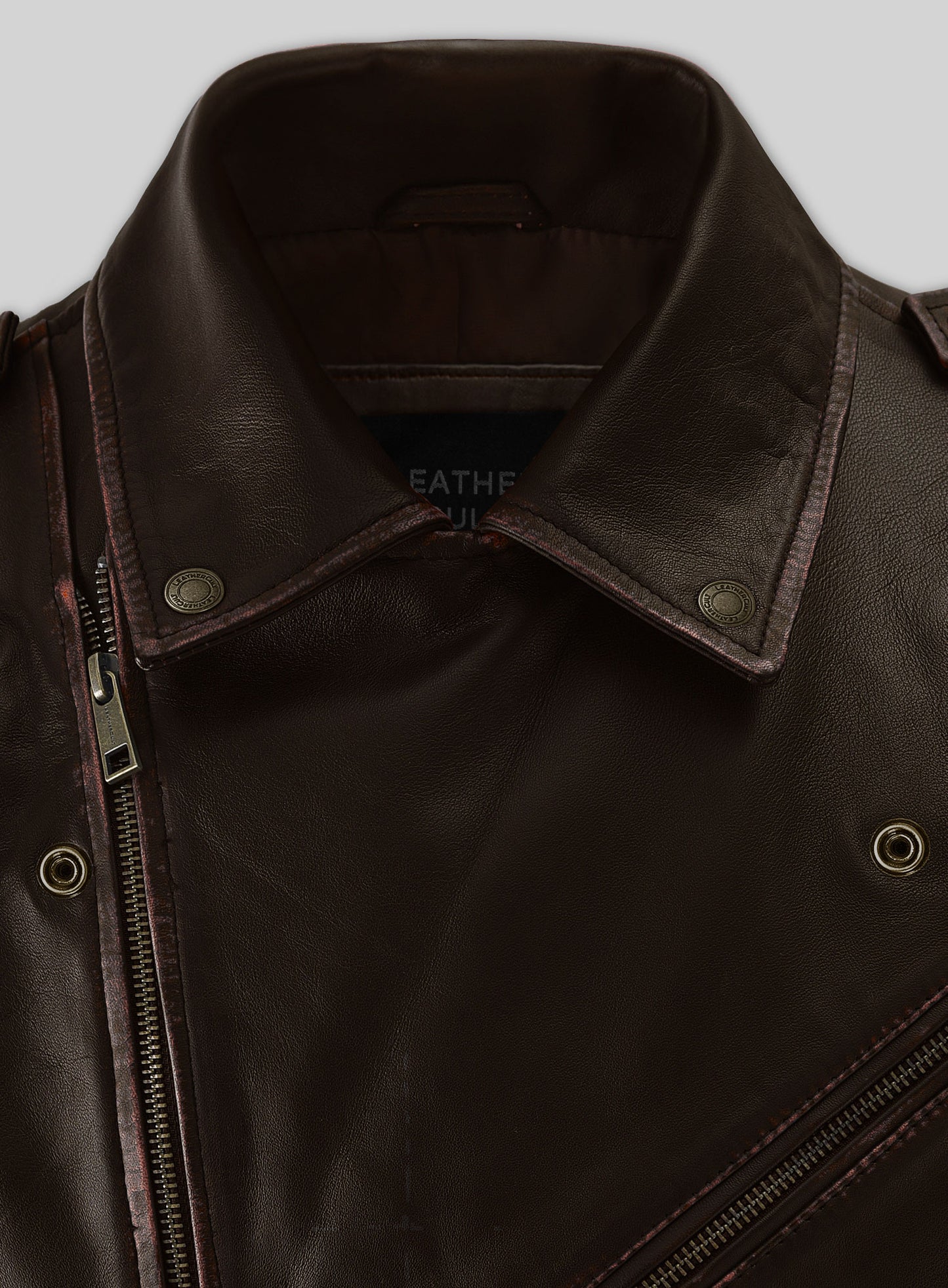 Enforcer Dark Brown Biker Leather Jacket