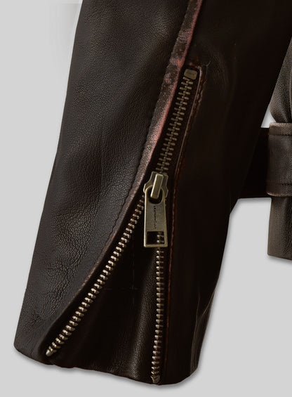Enforcer Dark Brown Biker Leather Jacket