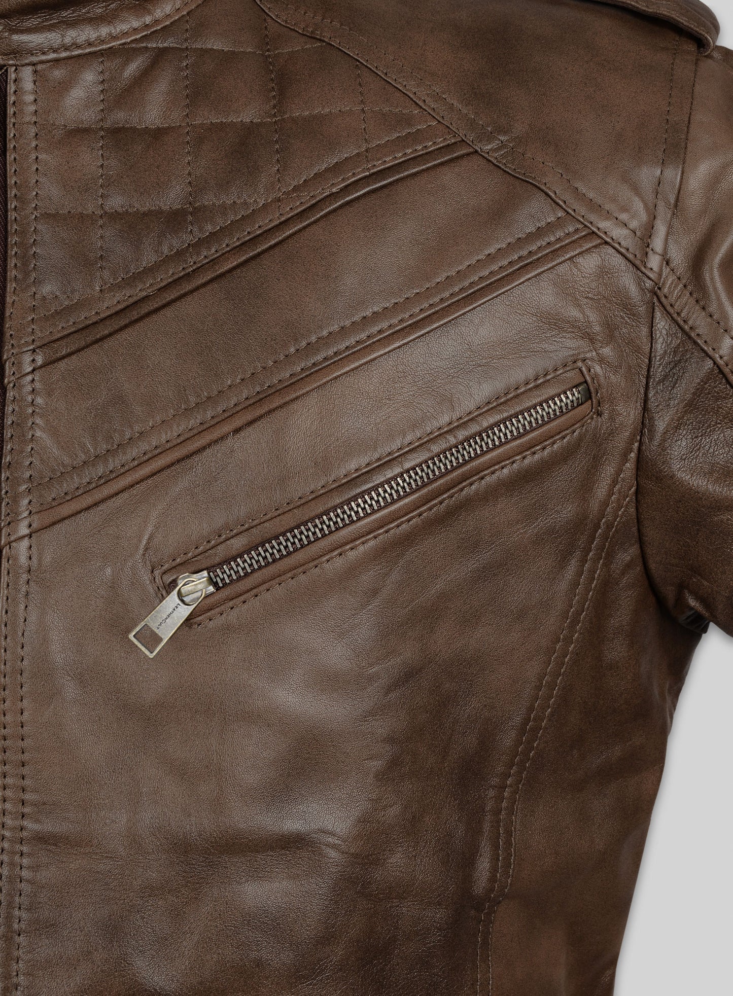 Espanol Timber Brown Brewer Leather Jacket
