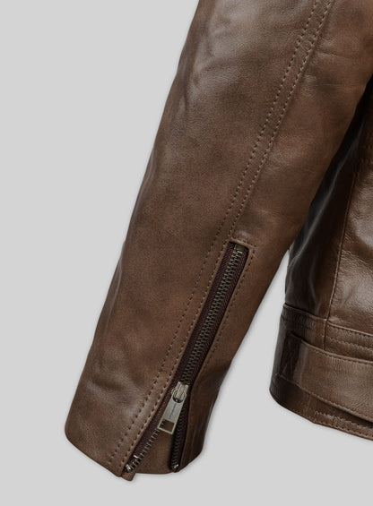 Espanol Timber Brown Brewer Leather Jacket