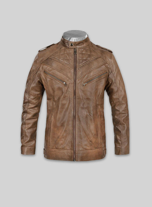 Espanol Timber Brown Brewer Leather Jacket