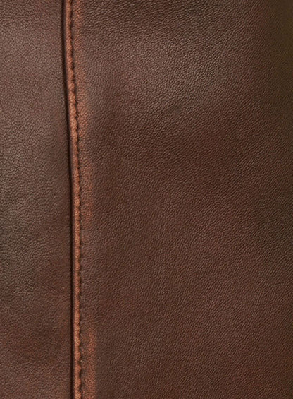 Espresso Rubbed Tan Leather Jacket