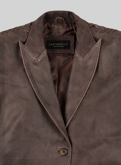 Eva Mendes Ghost Rider Leather Blazer